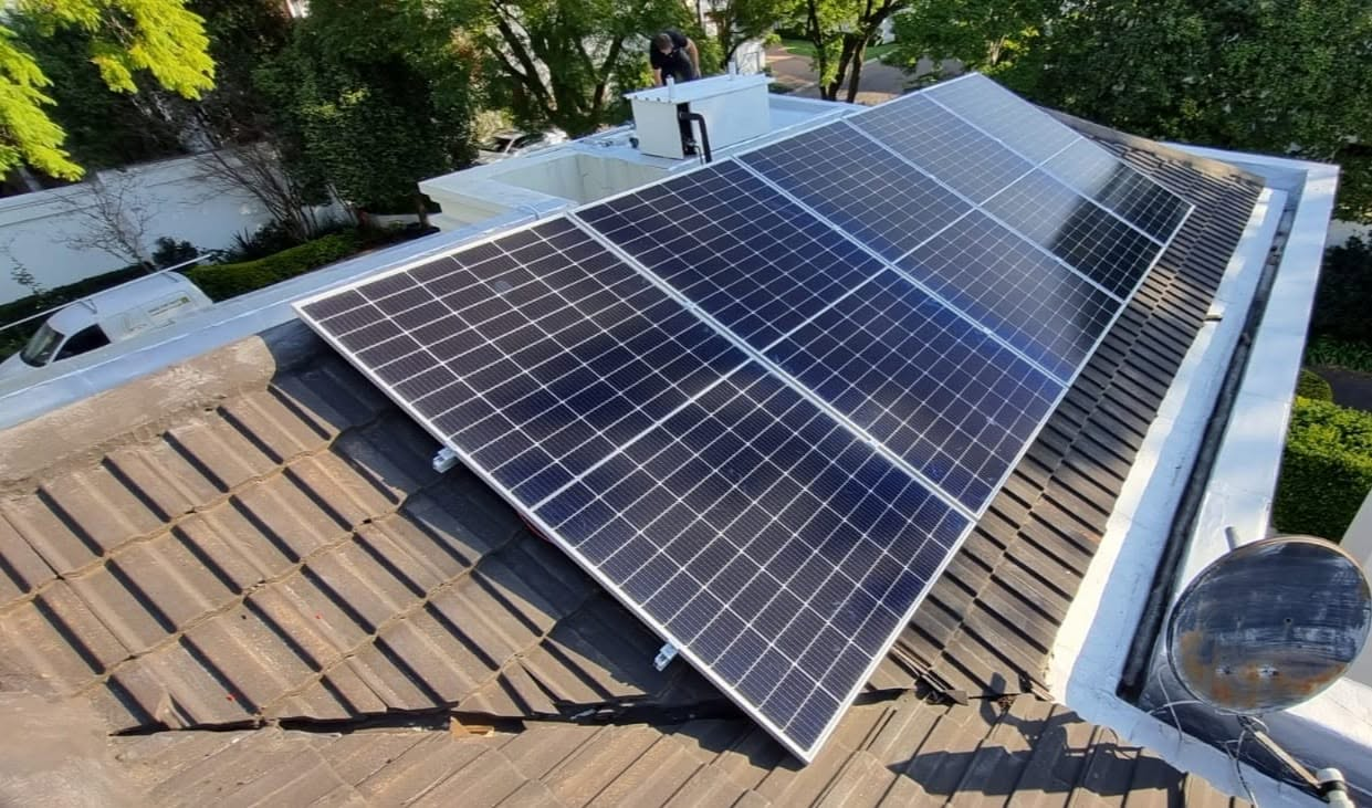 Solar installation on flat concrete tile roof